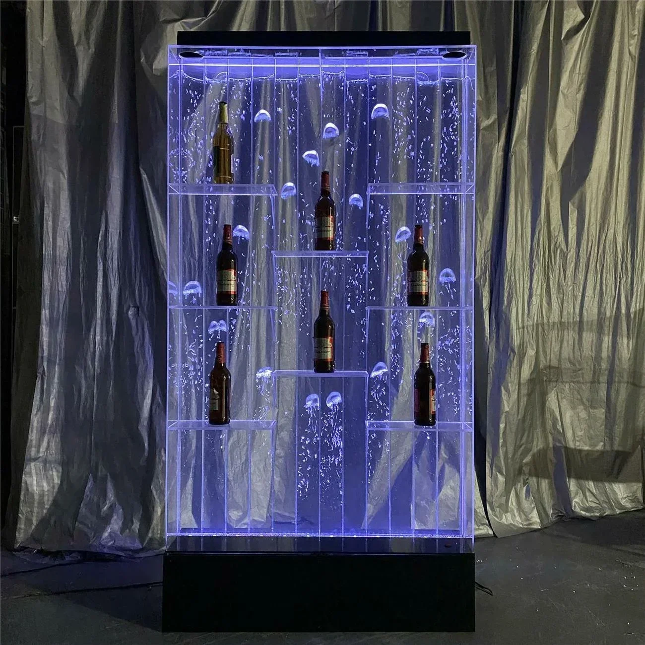 Fontana d'acqua Decorazioni per la casa Pannello per acqua da parete a bolle Luce a LED Bar su misura Pub Acquario Design Scaffali e display per vino a LED