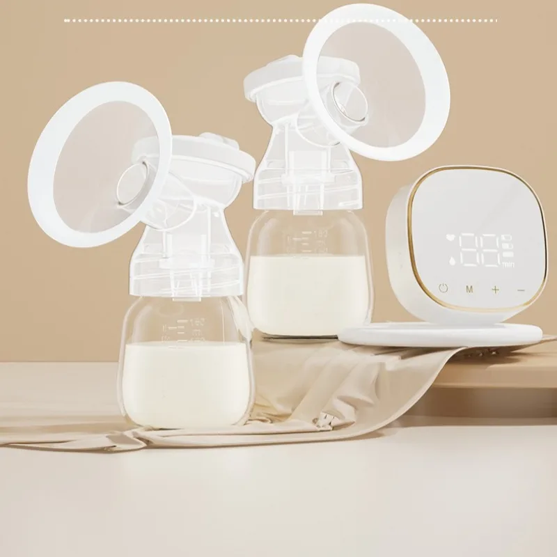 Silent Double Electric Breast Pump Automatic Massage LCD Touch Screen Milk Collector