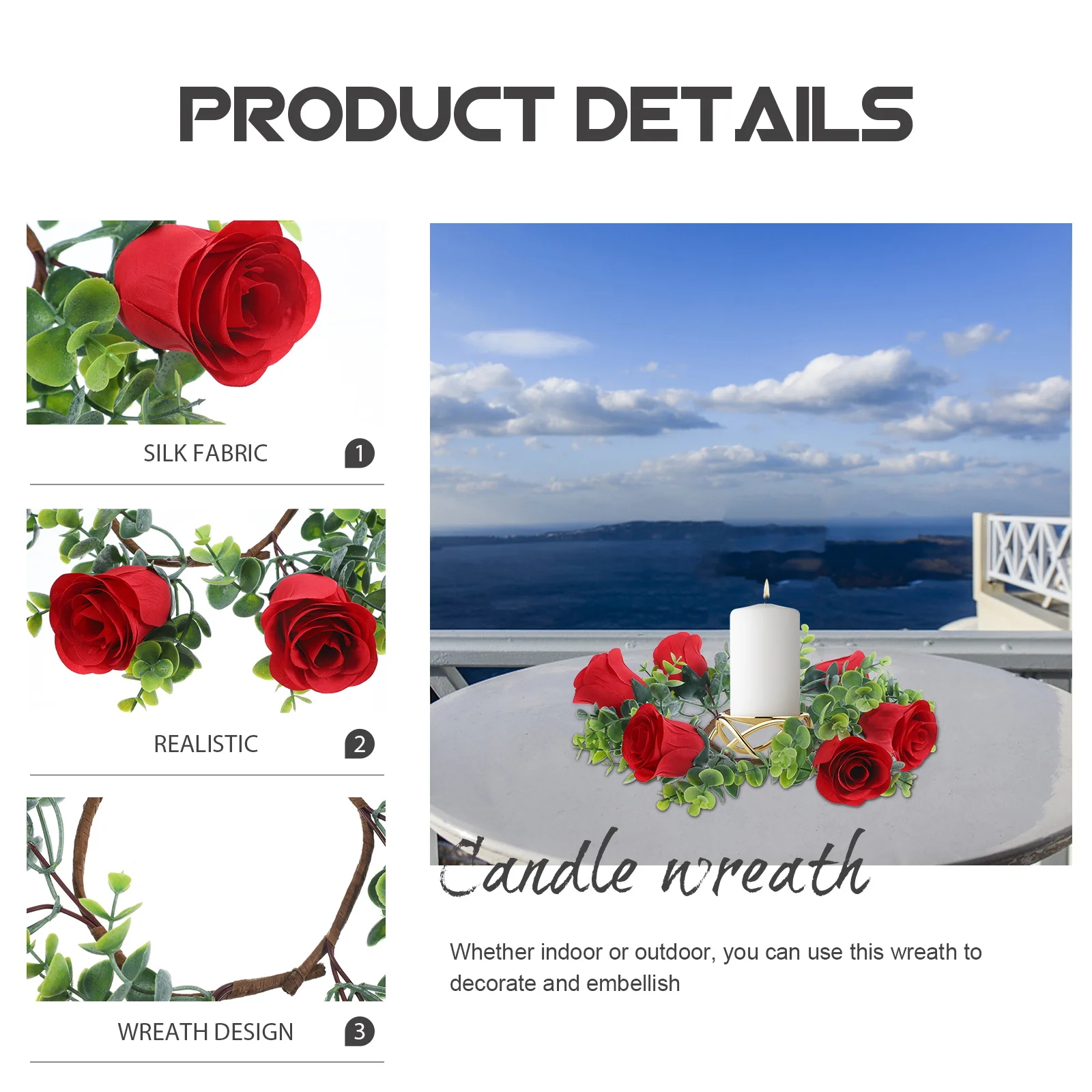 

Realistic Artificial Flower Ring Wreath Ornament for Wedding Background Decoration Ring Wedding Centerpiece