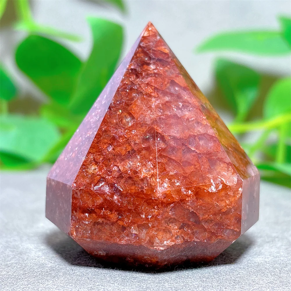 Fire Quartz Diamond Tower Crystal Natural Stone Quartz Stone Minerals Home Decoration Reiki Energy Healing Craft Gifts Love Luck