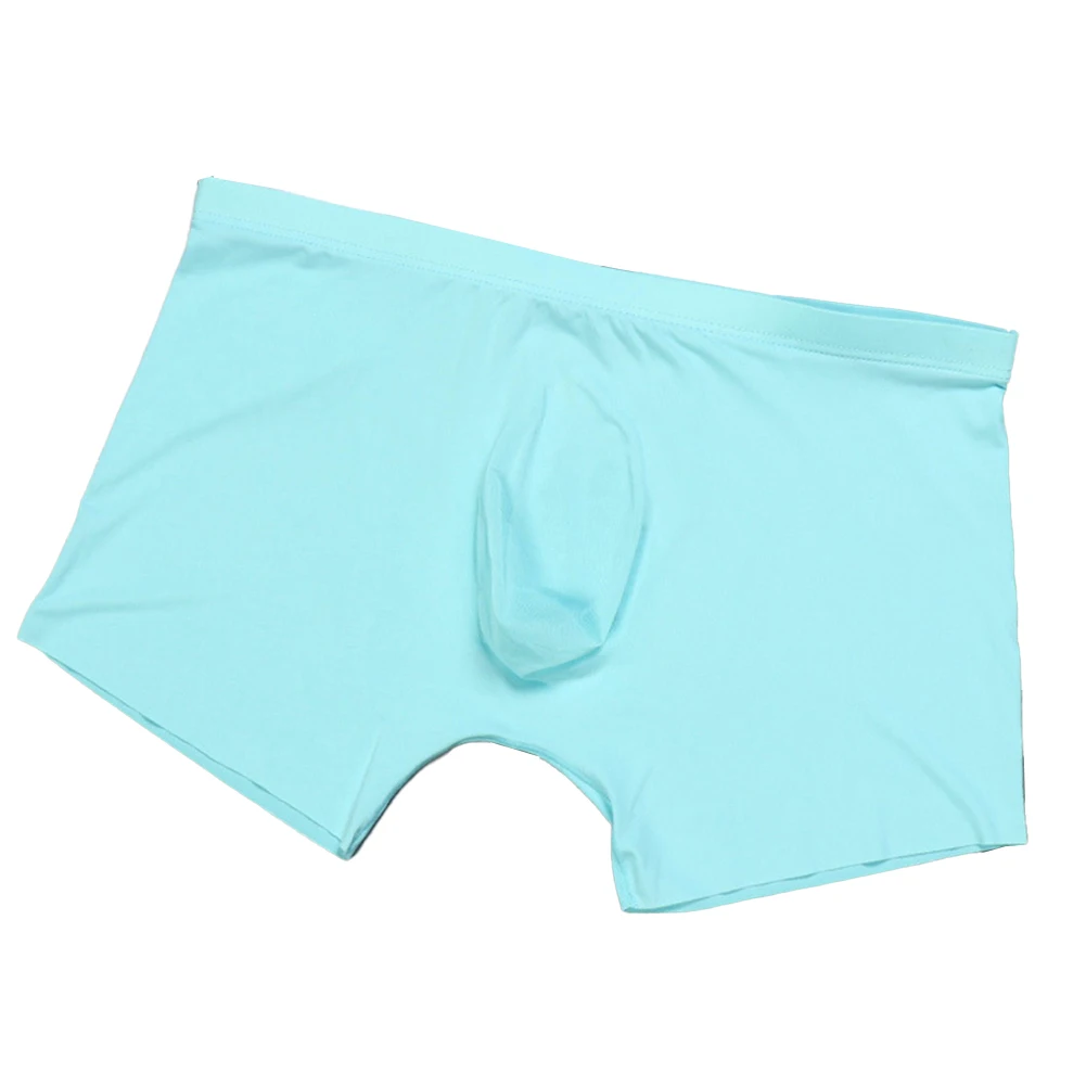 

Summer Men Boxers Ice Silk Seamless Briefs Smooth Quickly Dry Underwear Solid Thin Shorts Trunks Breath Elastic Swim Panties