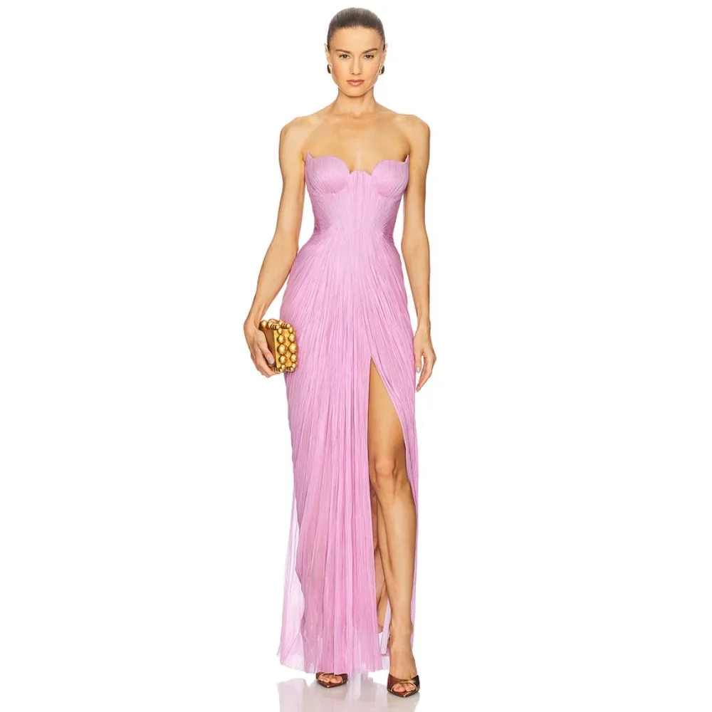 

Индивидуальные вечерние платья цвета пыльной розы без рукавов, плиссированные, с драпировкой, длинные, элегантные, современные, для выпускного вечера, для женщин, 2026