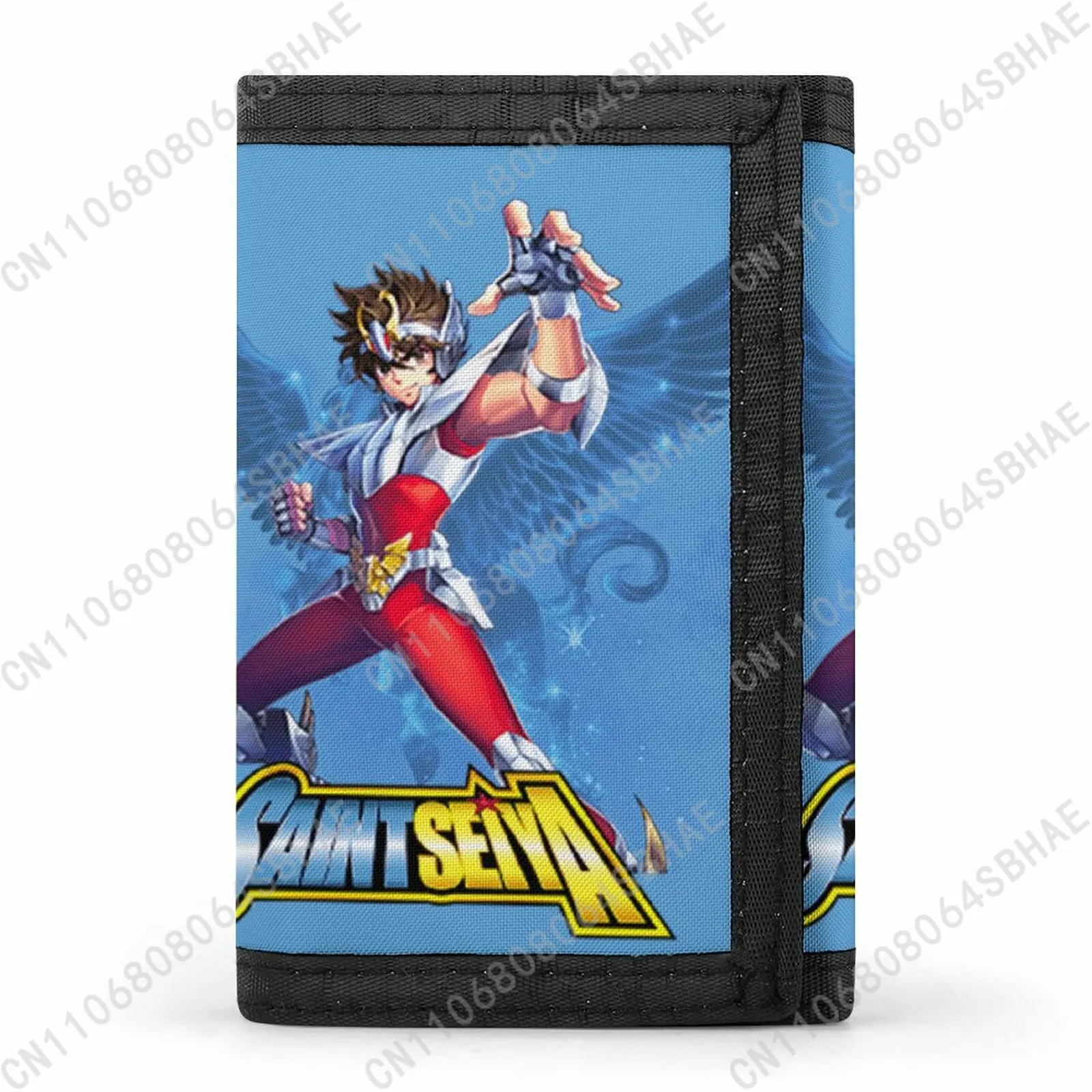 

Saint Seiya Trendy Tri Fold Wallet Teenage Girls Boys Slim 3 Fold Card Personalized Pattern Purse for School Daily Use