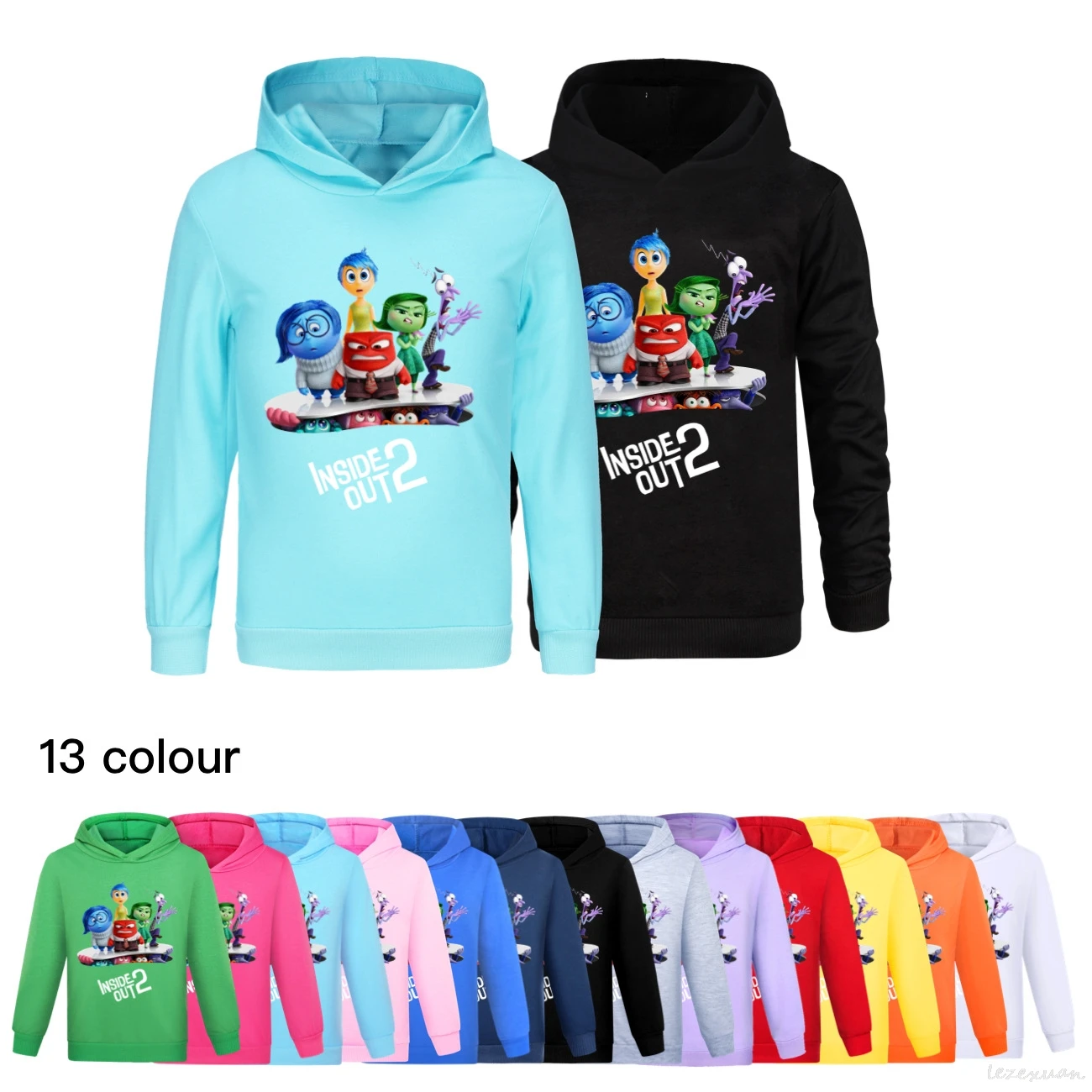 Inside Out 2 New Children Clothes Hot Stitch Children's Hoodie 3-12 Age Toddler Kids Long Sleeve Leisure Cosplay Clothing