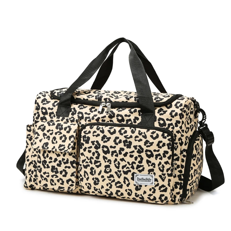 Travel Bag Women's Handbag Leopard Zebra Print Waterproof Large Size Luggage Fitness Dry Wet Separation Duffle Bag Weekend Bag