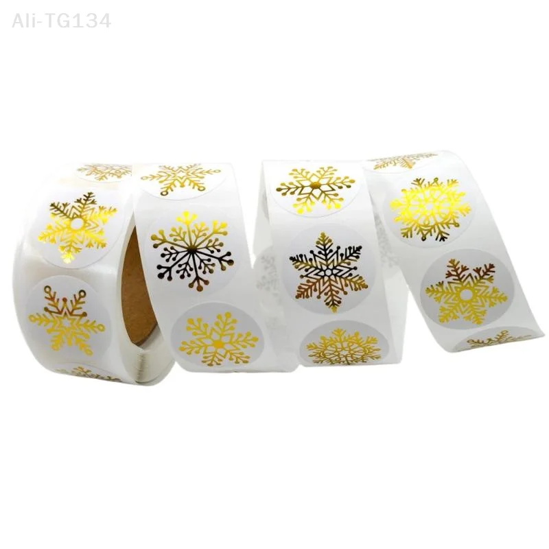 500 Buah/Set Stiker Selamat Natal Transparan Bulat 1 Inci Stiker Liburan Dekorasi Natal Kartu Pesta Pernikahan SHIDWJ