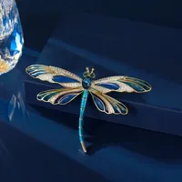 New Rhinestone Dragonfly Pins for Women Unisex Glass Insect Brooches Event Party Backpack Decoration Clothes Accessories