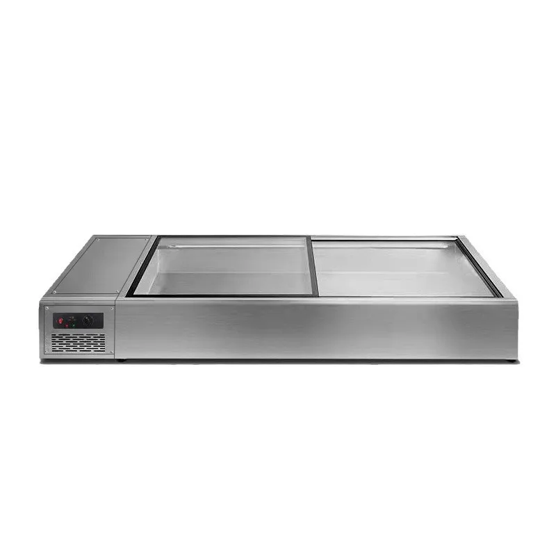 

Stall BBQ Fried Skewers Refrigerated Display Cabinet Fruit Fishing Fresh Desktop Small Refrigerator Frozen Fried Skewers