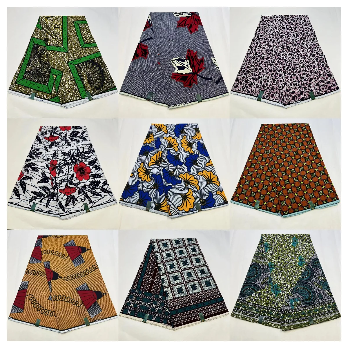 

Хлопковая ткань в африканском воском стиле с геометрическим и цветочным принтом для шитья платьев, штор, подушек, одежды, ширина 115 см, длина 6 ярдов, R1922