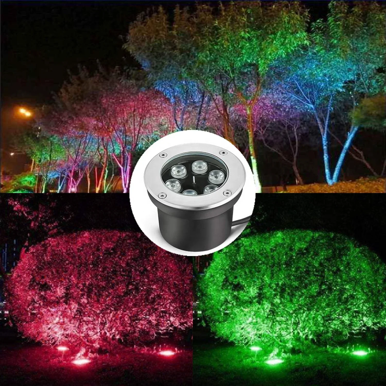 6W RGBW LED Buried Light Outdoor IP65 Waterproof AC24V Recessed Underground Light Garden courtyard colorful Round Landscape Lamp