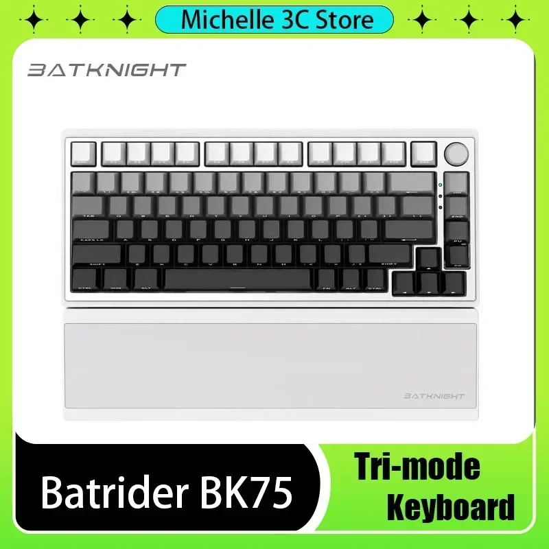 Batrider BK75 Wireless Three-mode Mechanical Keyboard Pad Is Hot-swappable with 75 Keys  RGB Gaming Esports Folding Dust Cover