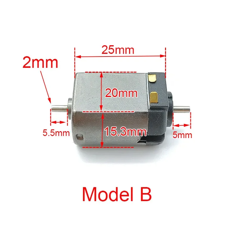 5 tiang mikro 130 Motor elektrik DC6V-24V Magnet kuat 12V 18V mesin kecepatan tinggi poros ganda 2mm skala HO Model mobil kereta api