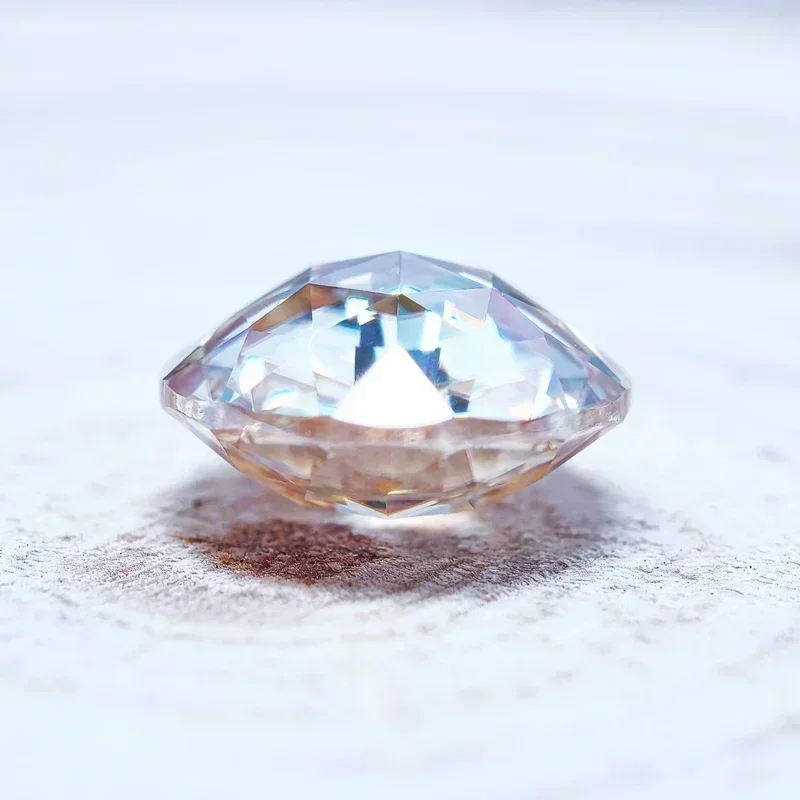 

New Moissanite Stone Double Faced Rose Shape Champagne Color with Certificate DIYRing Necklace Earrings Main Mate