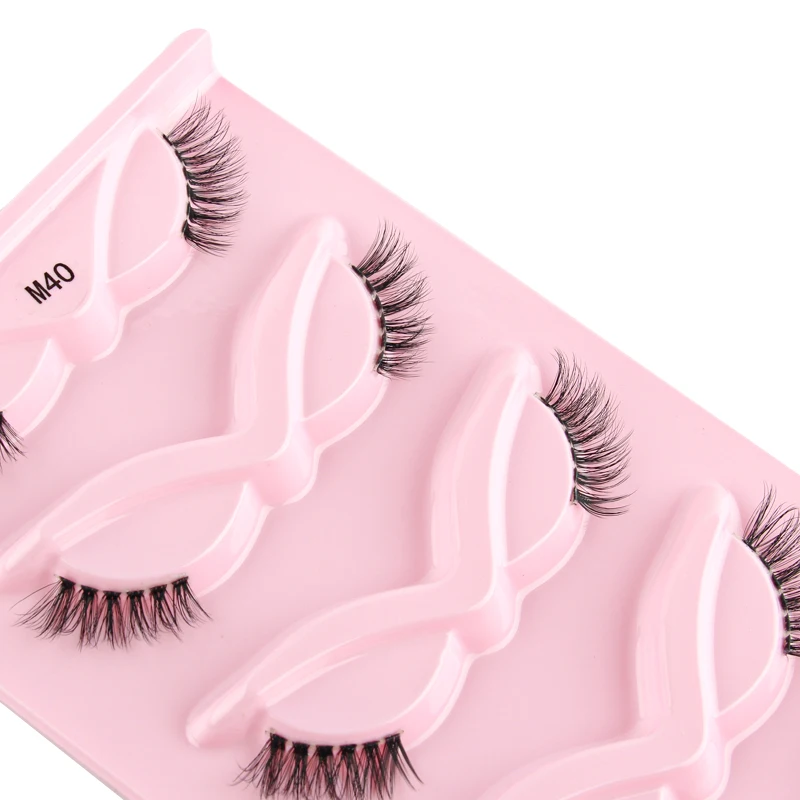 MEISHENJIE Faux Cils 5 Pairs Cat Eye Eyelashes Natural Long/Dramatic Fluffy 3D Mink Lashes Make up Tools Extension Half Lashes