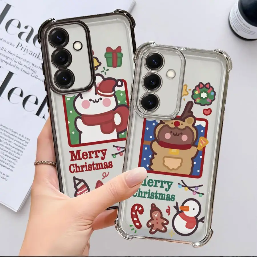 

Мягкий чехол для Samsung Galaxy A13 A33 A35 A36 A24 A25 A26 A52 A17 A21s A15 A16 Милый мультяшный рождественский чехол