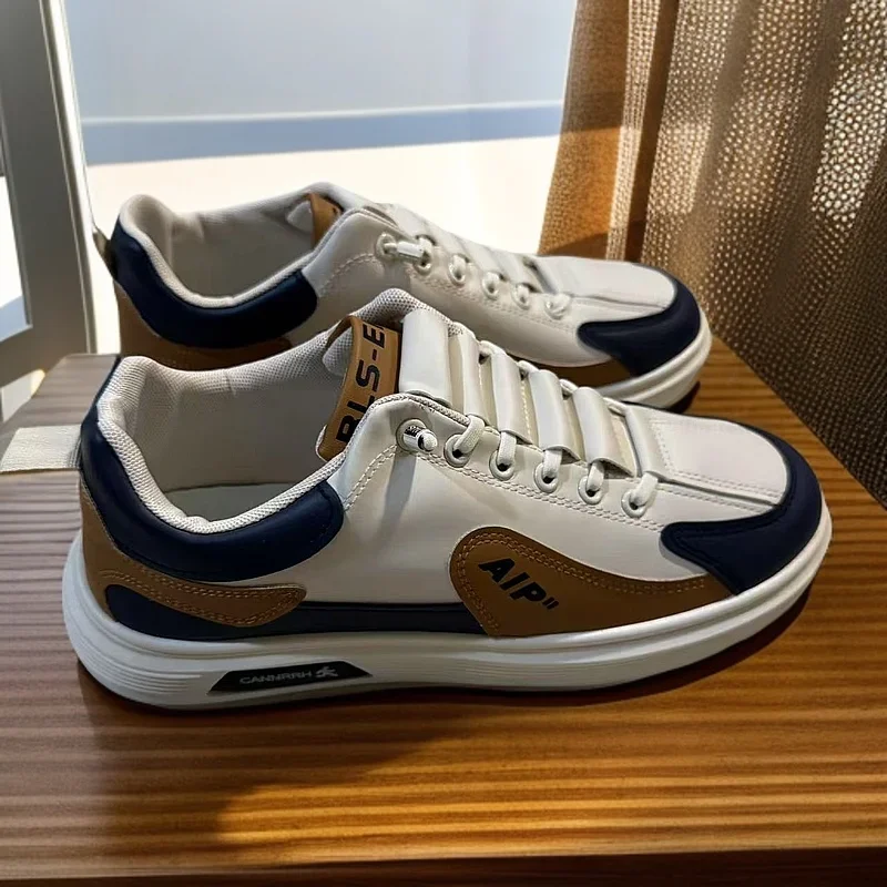 2025 News Hot Men's Shoes with Leather Surface, Low Cut, Fashionable, Trendy, Running and Sports, One Foot Men's Casual Shoes image 4