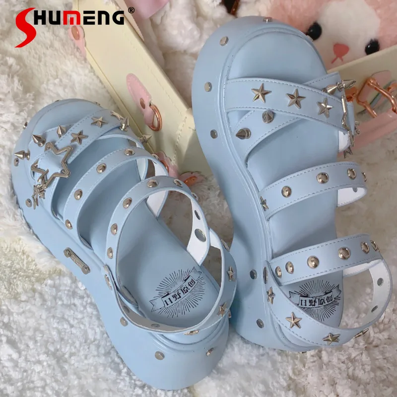 

Original Japanese Rojita Style Wedge Platforms Sandals Soft Girls Sandals Roman Elevated Platform Slippers Five Colors Available