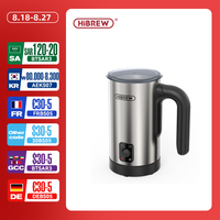 HiBREW 4 in 1 Milk Frother Frothing Foamer Fully automatic Milk Warmer Cold/Hot Latte Cappuccino Chocolate Protein powder M3A