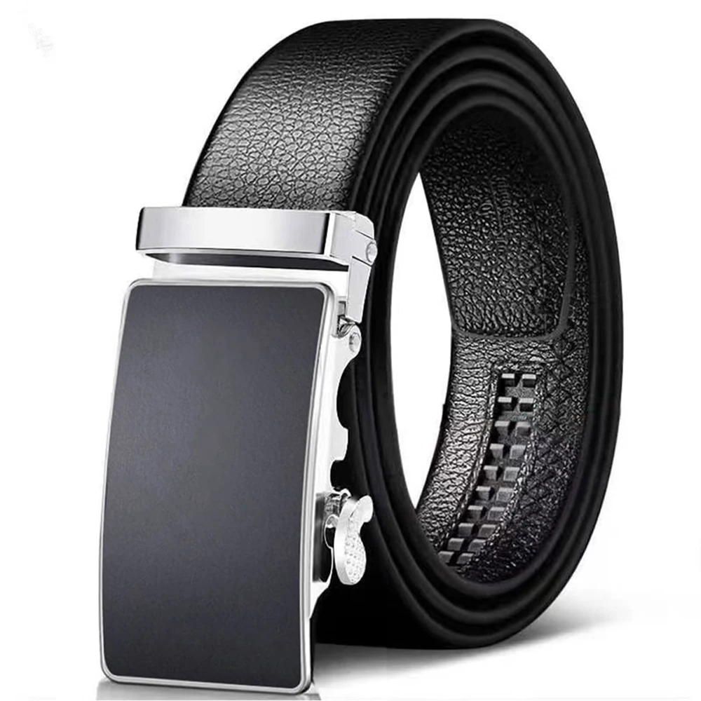 Cowhide belt, men's leather belt, automatic buckle, men's top layer, high-end trendy buckle