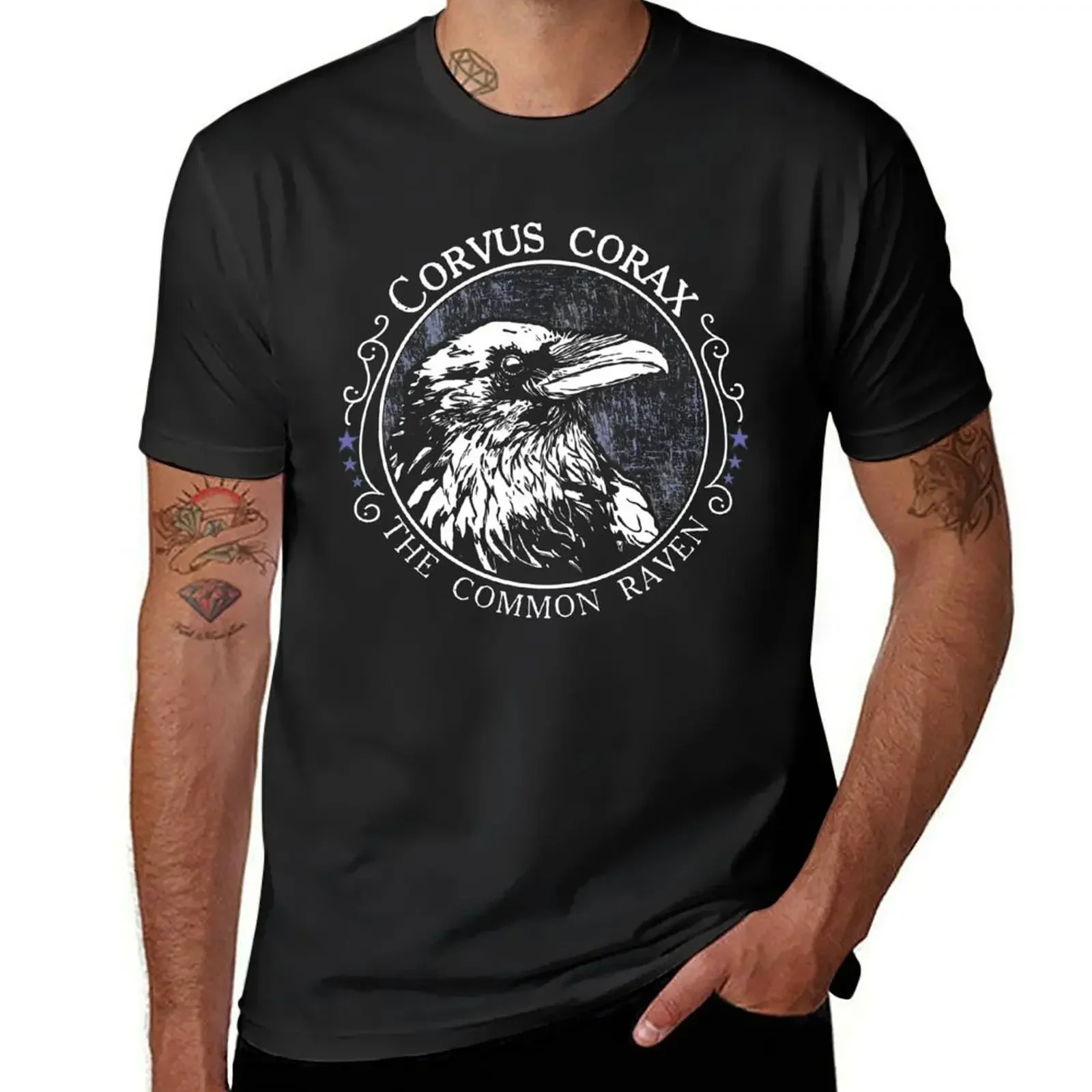 customs design your own Aesthetic clothing Corvus corax The Common Raven T-Shirt  Hot Sale Round Collar harajuku Crewneck 2024