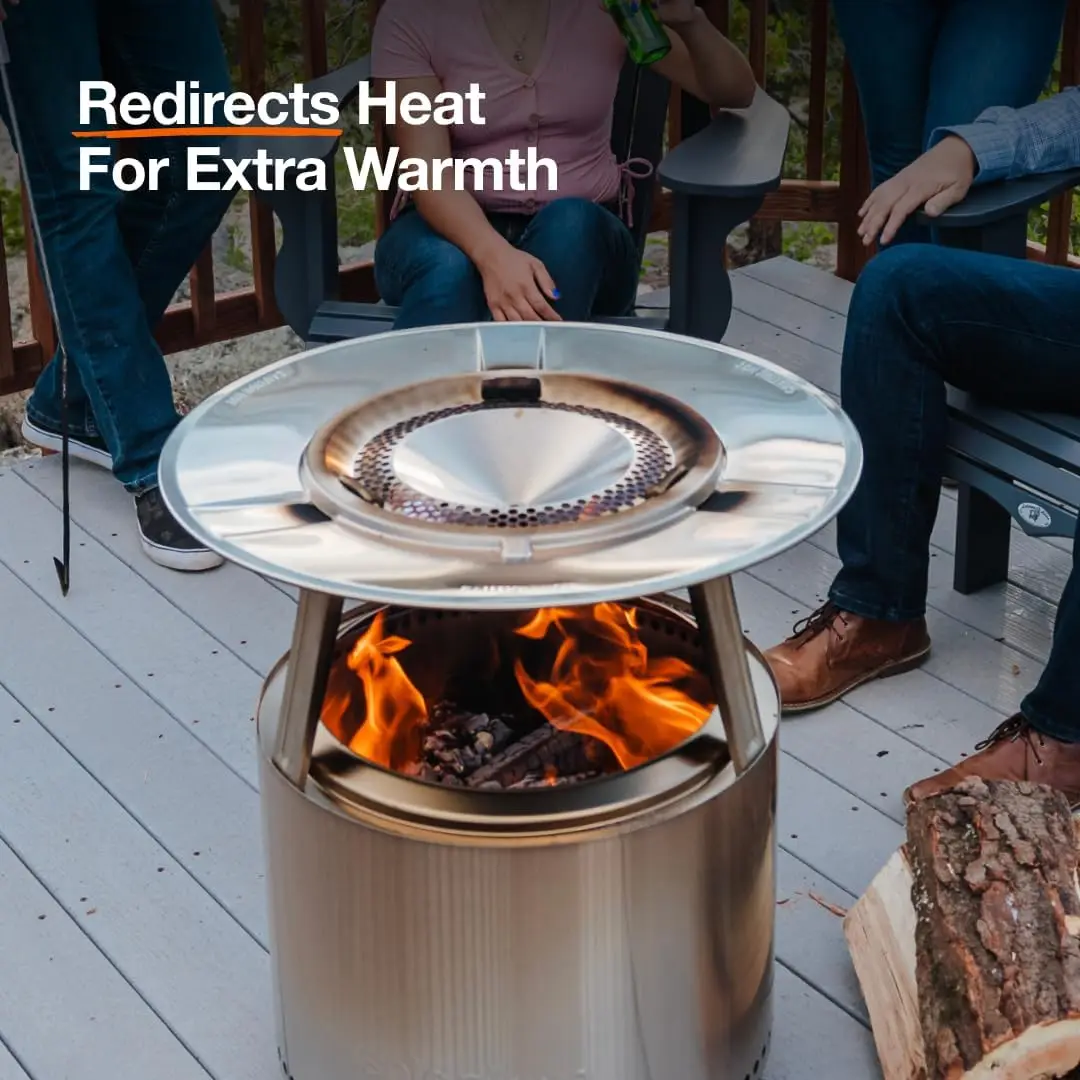 304 Stainless Steel Heat Deflector for Fire Pit, Enhances Warmth and Comfort, Ideal for Camping