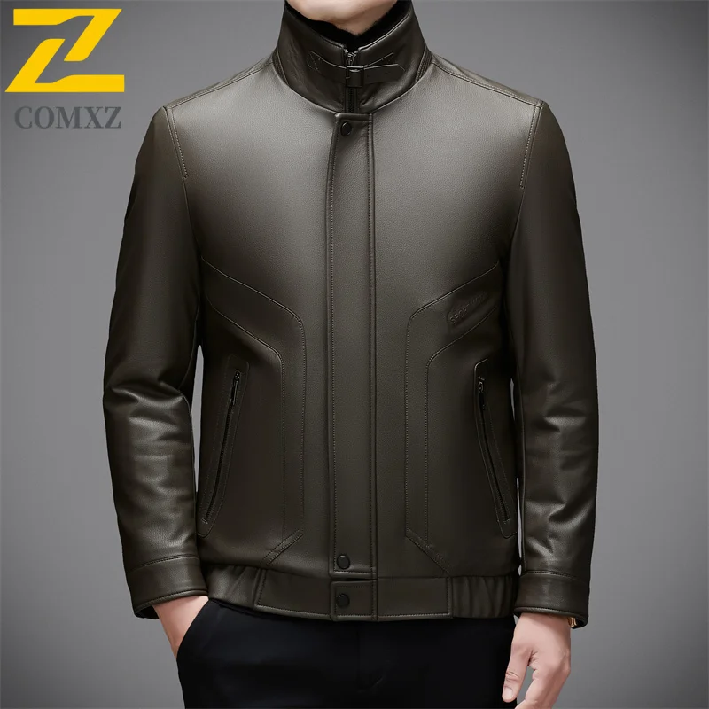 Winter Leather Jacket Men 2025 Brand Luxury Business Casual Thickened Warm Outerwear Fashion Classic Office Ready Leather Coat