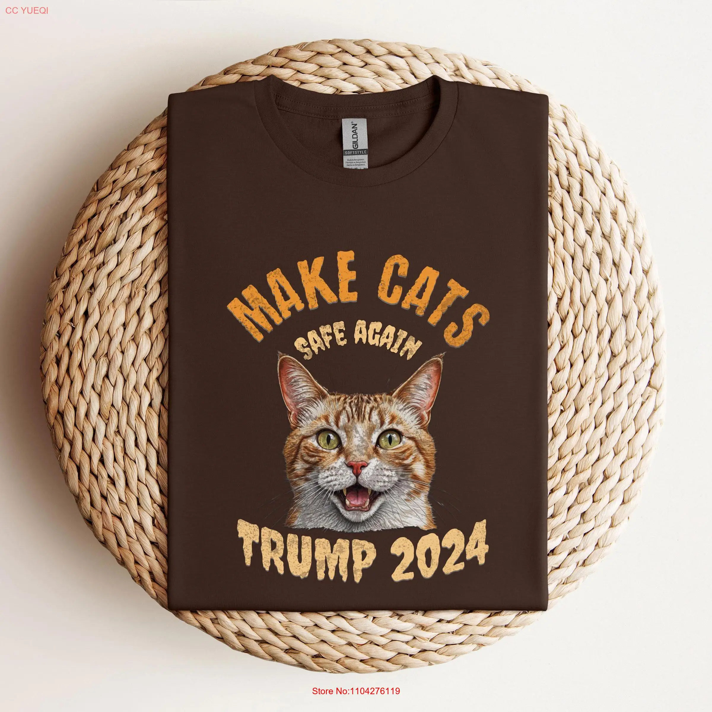 Make Cats Great Again T Shirt For Trump Republican Pets Safe Funny long or short sleeves