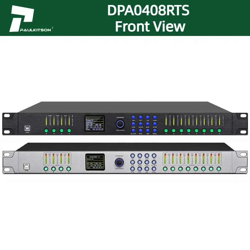 معالج الصوت الرقمي Paulkitson DPA0408RTS الاحترافي Dsp FIR AUTO AES 4 في 8 خارج 96 كيلو هرتز معالج معدات الصوت AA