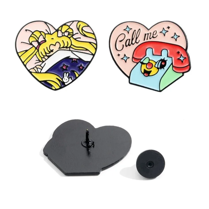 

Exquisite Kawaii Sailor Moon Series Brooch Cute Modelling Cartoon Creativity Printing Metal Badge Girls Birthday Gift