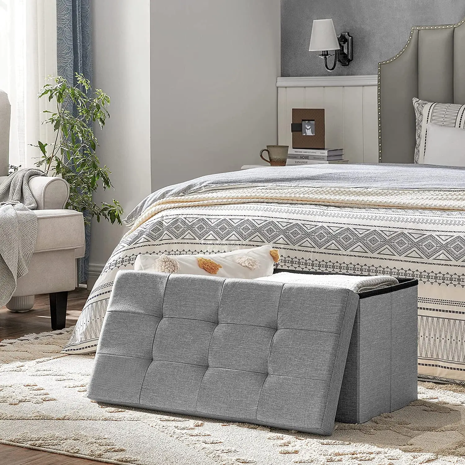 Manufacturers Direct Living Room Shoe Stool Storage Stool Ottoman Large Capacity Cushion Receiving Stool