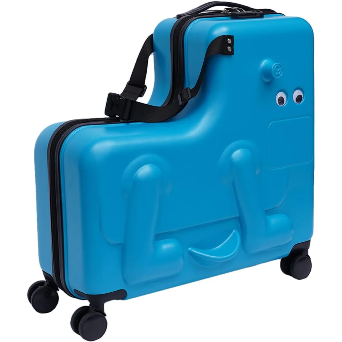 24" Kid Ride On Suitcase Portable Children's Travel Trolley Case Unisex Travel Kids Luggage with Password Lock