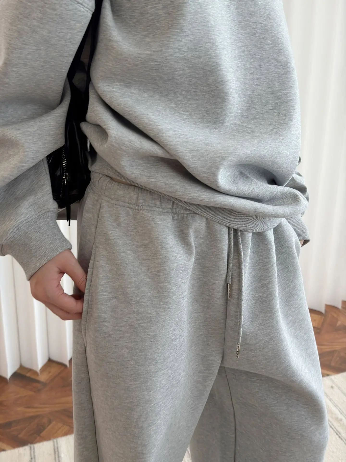 woman cozy elegant soft sweatshirt from set loveMODA without pants