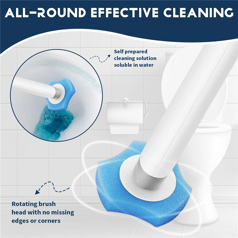 

AB35-Одноразовая система чистки унитаза Одноразовая заправка для смыва унитаза Свежая щетка Смывные стержни - 40 стержней