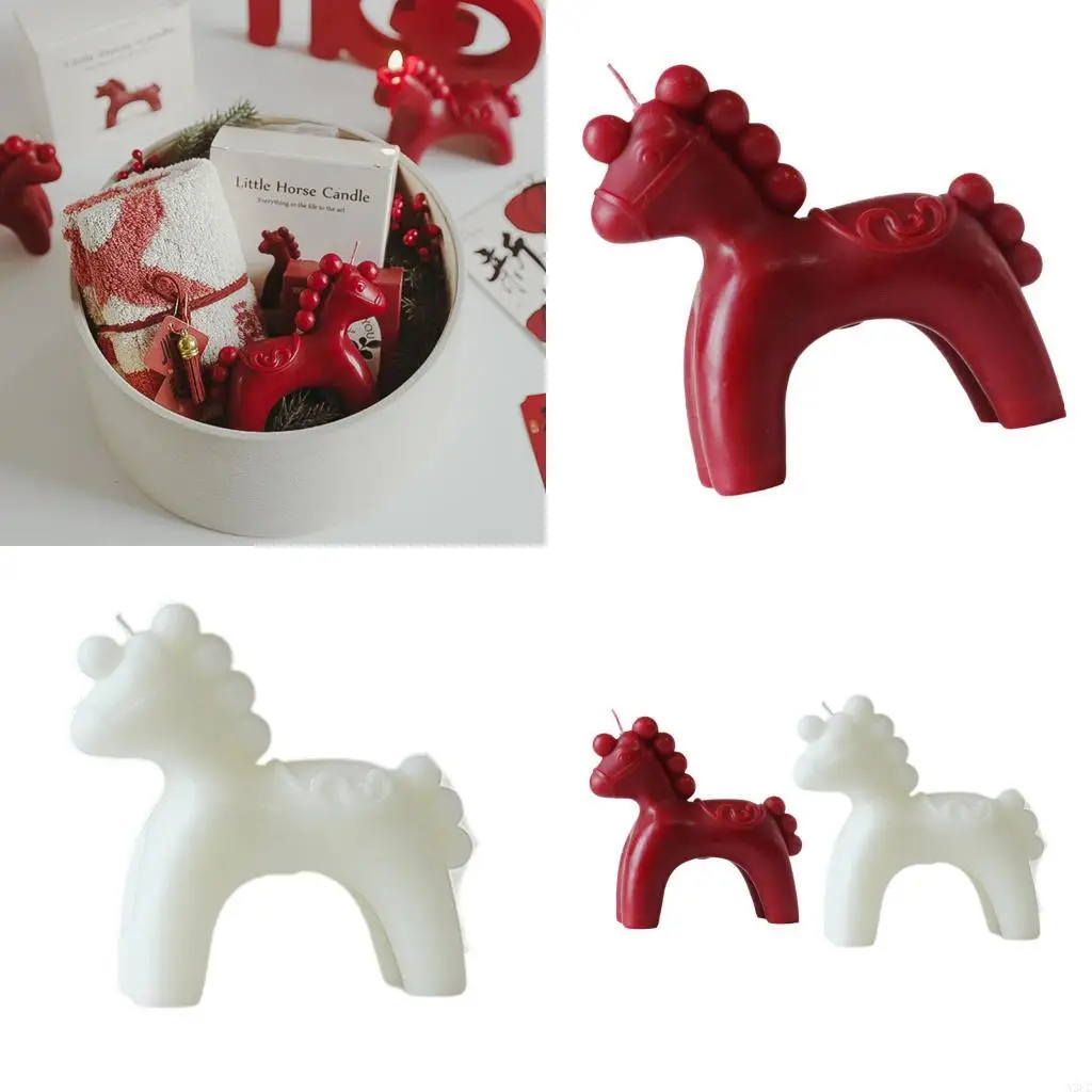 Decorative Horse Figurine Scented Desktop Accessory For Christmas And NewYear Decoration Festival Theme Ornament X3UC