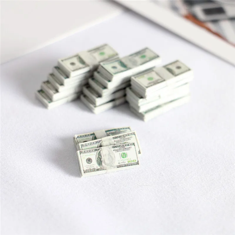 10PCS Mini Miniature Model Simulation Paper Currency BJD Dollhouse Decoration Accessories Suitable for 1:12 Doll Houses