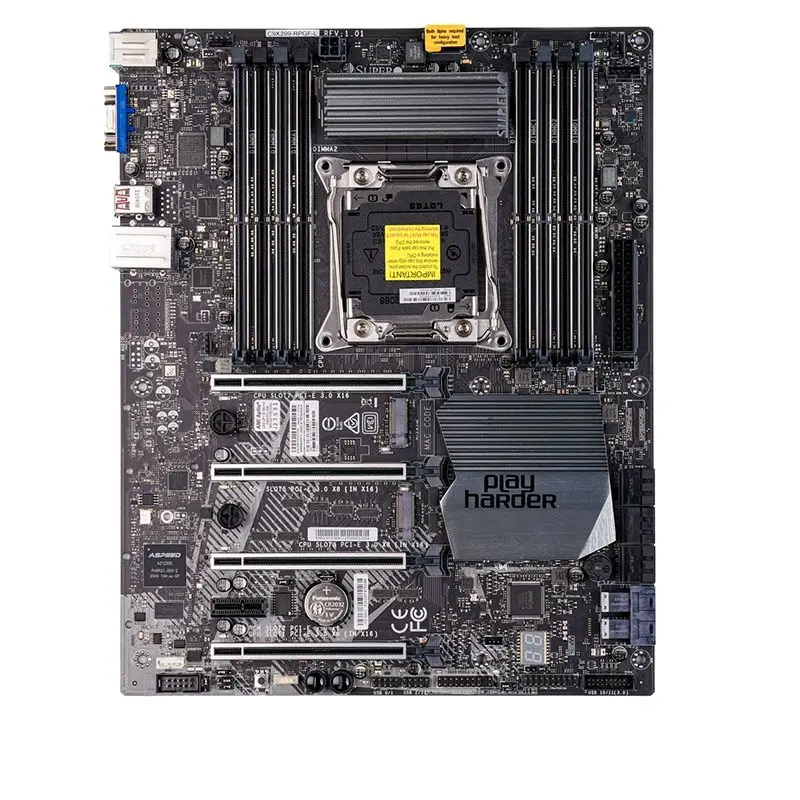 For Supermicro LGA2066 Support Core x 4-way GPU Deep learning X299 Server Motherboard Original C9X299-RPGF-L