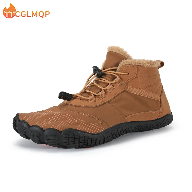 2023 Winter Booties Men Snow BareFoot Casual Shoes Outdoor Work Shoes Ladies Warm Fur Men Ankle Shoes Male Snow Boots Plus Size