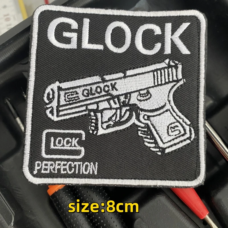 GLOCK SHOOTING Embroidery on Clothes Morale Badge Pistol Patch Military Backpack Tactical Stickers FIREARMS INSTRUCTOR Hook&Loop