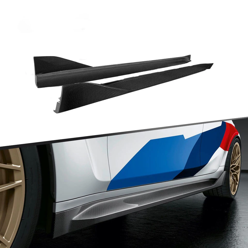 

MP Style Dry Carbon Fiber Side Bumper Extension Lips Side Skirts for M3 M4 G80 G82 G83 2021+