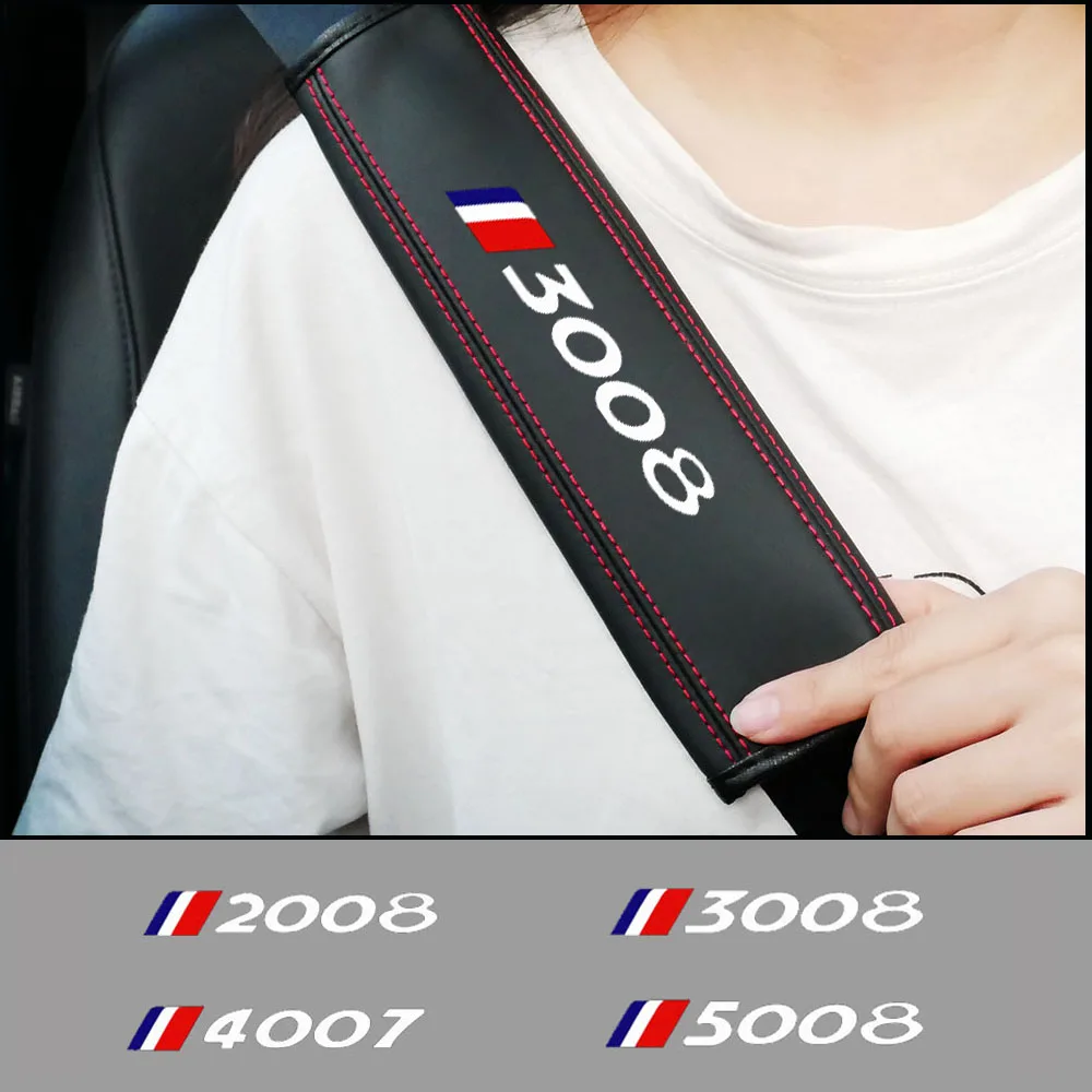 

1Pcs Car Seat Belt Shoulder Protector Cover Safety Belt Padding Pad for Peugeot 2008 3008 4007 5008 Car accessories