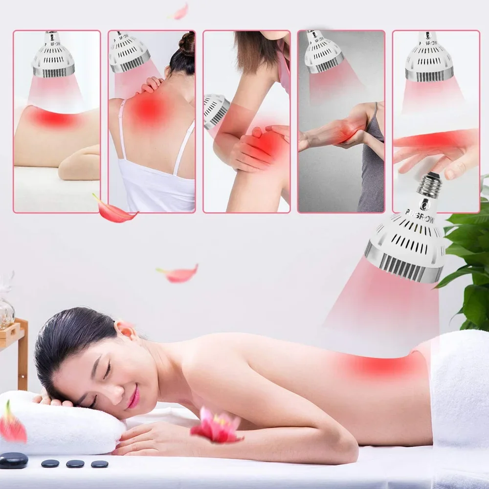 Infrared Red Light Therapy ,48W LED Red Light Therapy Device Red 660nm Infrared 850nm for Face Body, Skin Care Pain Relief E27