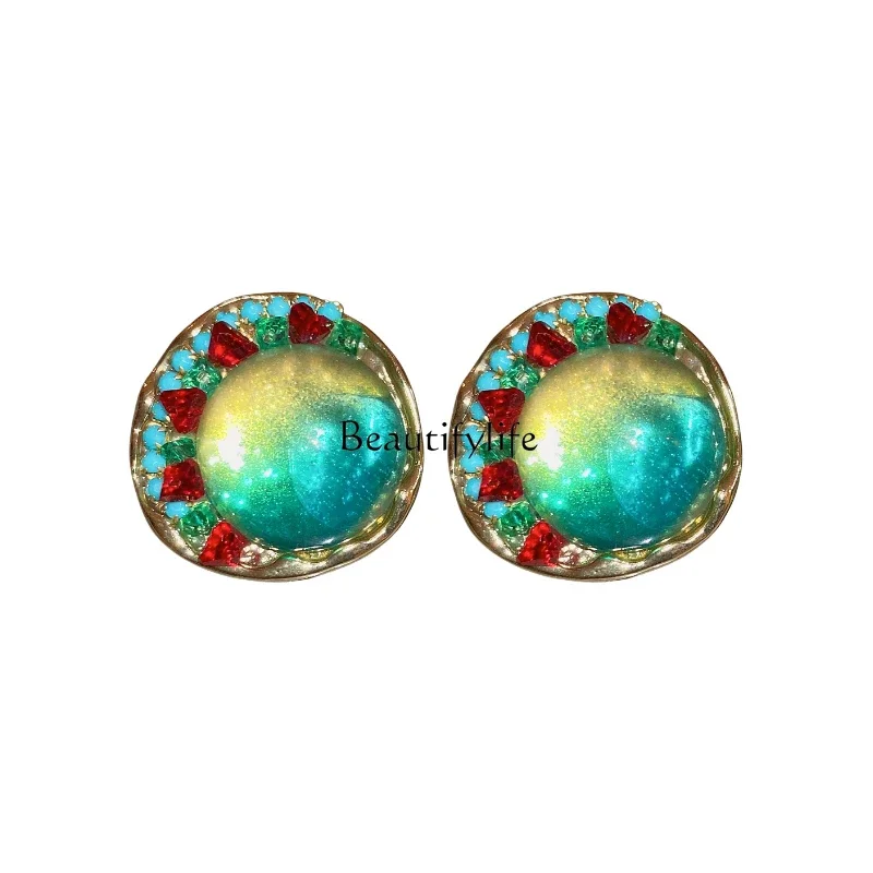 

Glaze Niche Unique Stud Earrings for Women 2024 New High Profile Retro Earrings High-Grade Summer