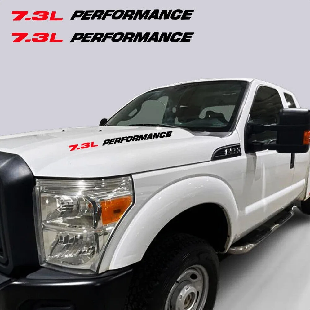 7.3L PERFORMANCE For Ford Powerstroke F250 F350 Car Stickers Accessories Truck Hood Decals Emblem 2pcs