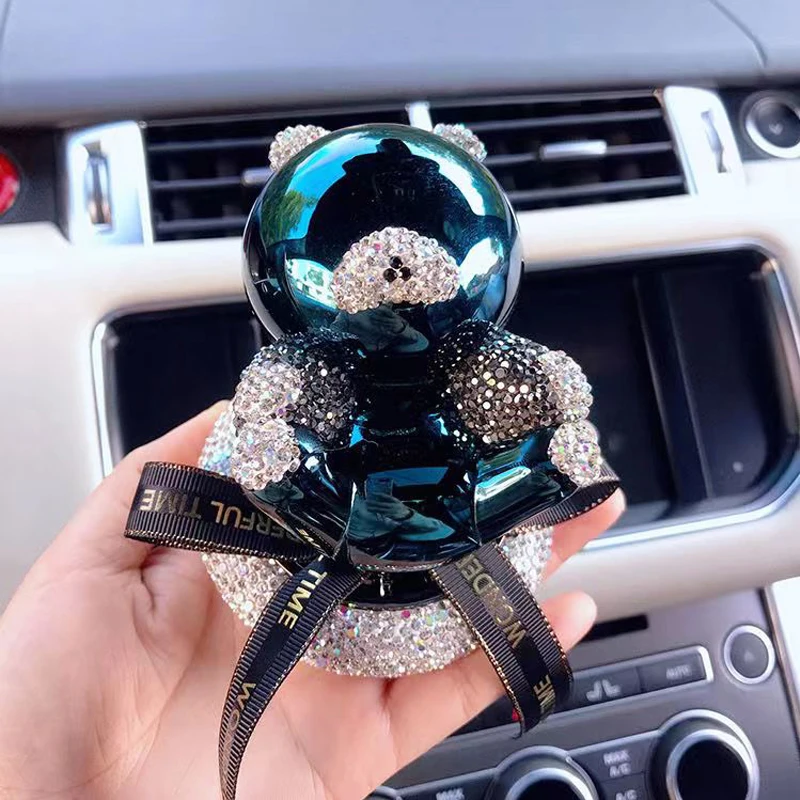 

Crystal Rhinestone Car Interior Decoration Ornaments Cartoon Doll Lion In-Car Center Console Deco Accessories Auto Perfume Gift