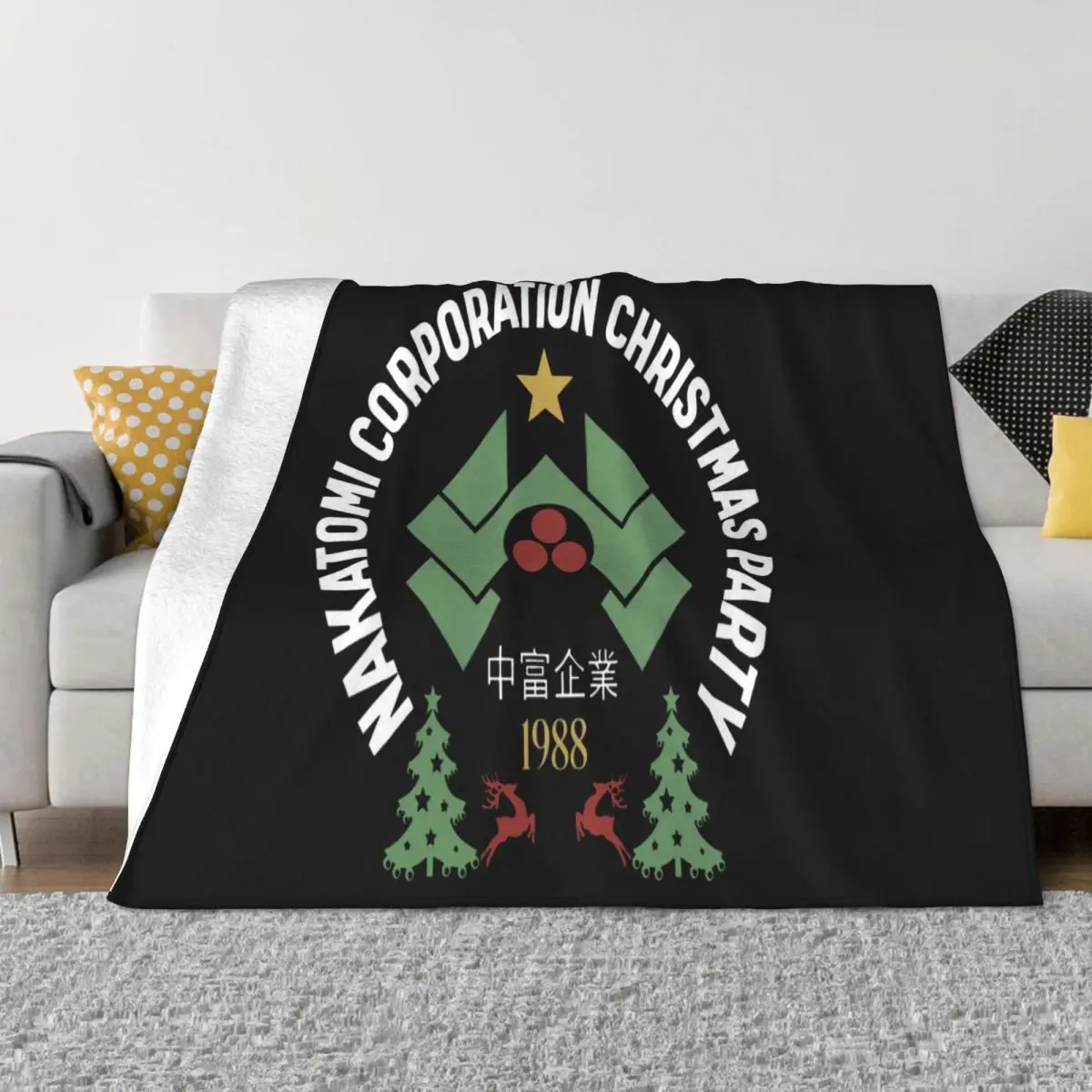 Nakatomi Christmas Party 1988 Retro Hard Die Mcclain John Funny 80S Gift Throw Blanket