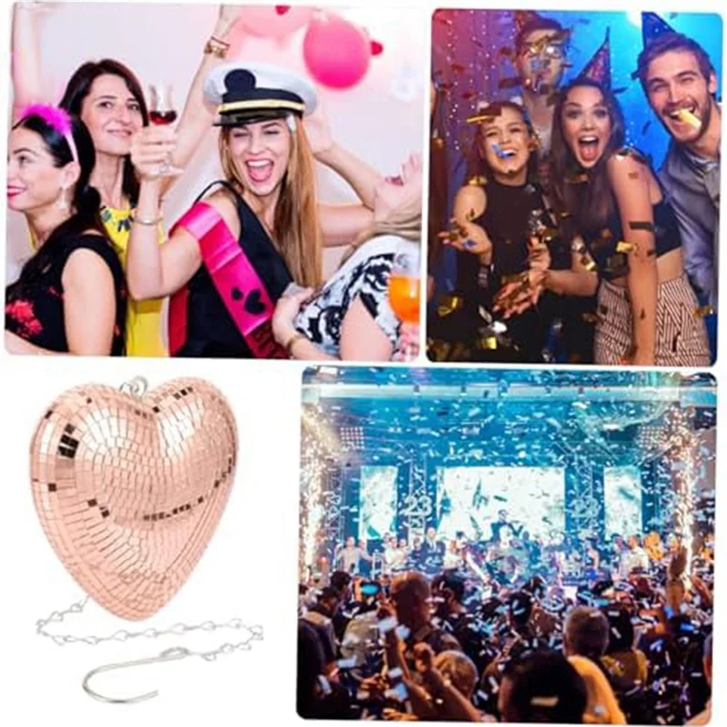 Disco Ball Heart Shaped Disco Balls Decoration For Party,Bar,KTV,Etc.Hanging Disco Decor