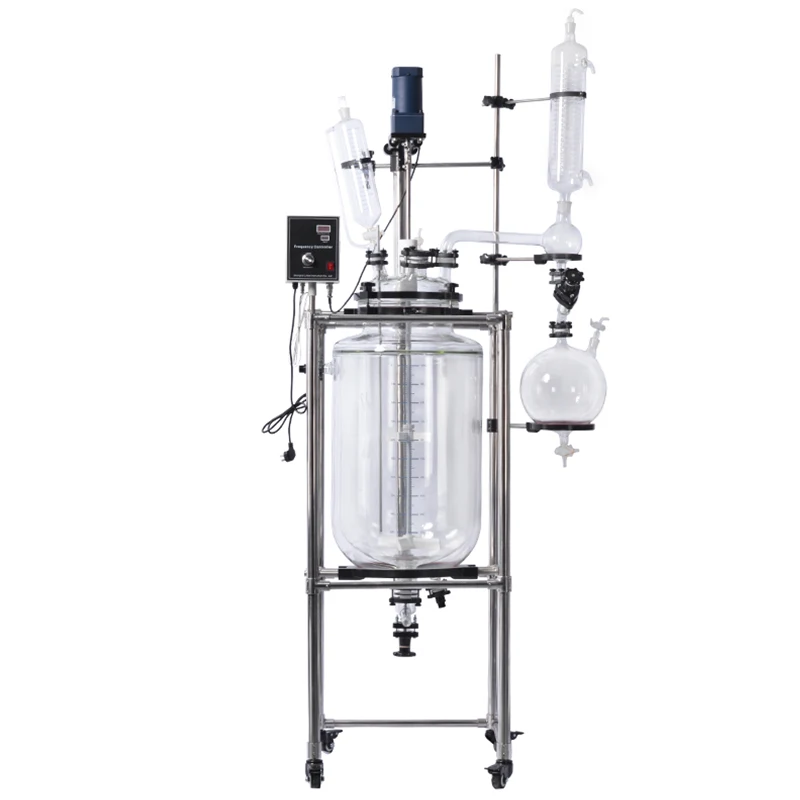 5L 10L 20L 50L 100L 200L Double Layers Jacketed  Glass Chemical Reactor