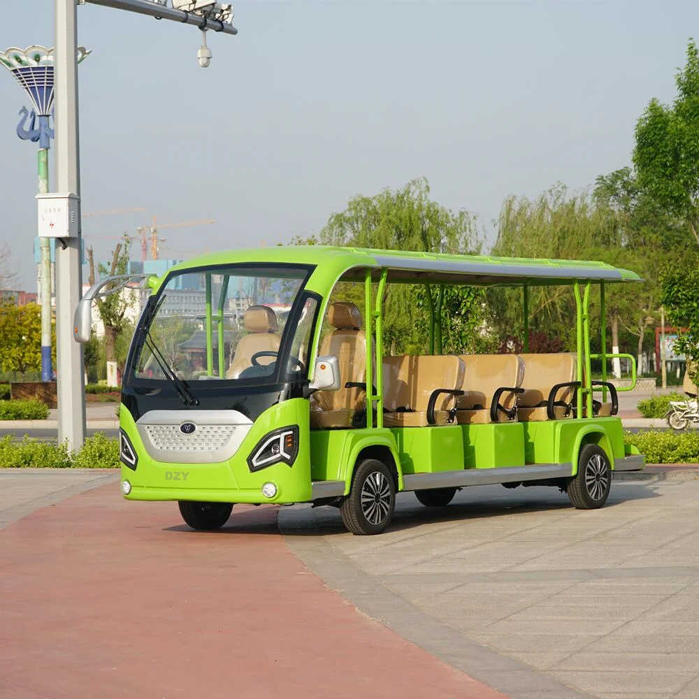 23 open and enclosed sightseeing buses with solar panels and air conditioning manufactured in China