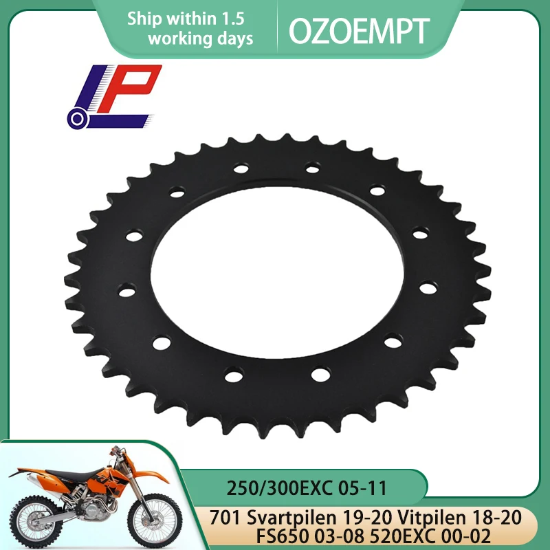 

OZOEMPT 520-40T Motorcycle Rear Sprocket Apply to FS650 03-08 701 Svartpilen 19-20 Vitpilen 18-20 250/300EXC 05-11 520EXC 00-02