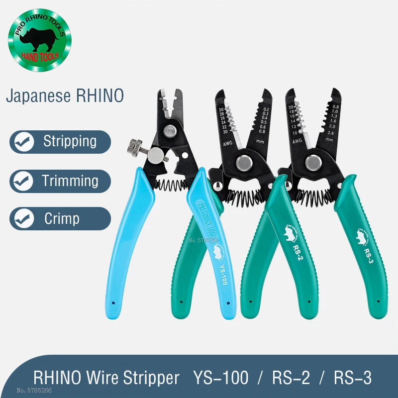 

Japanese Rhino Wire Stripper Mini Multi-Function Electrician Wire Stripper Cable Shear Stripping Wire Pulling Pliers Repair Tool